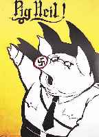 UNGERER TOMY, OFFSETDRUCK, 84 X 60 CM, PIG HEIL !, HANDSIGNIERT