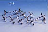 6 MESSERBäNKCHEN, METALL VERSILBERT, UM 1900/10, L. CA. 10 CM