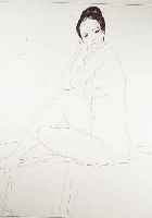 BENESCH, KAREL, GEB. 1932, SEDICI ACT, (SITZENDER AKT, LITHOGRAPHIE, HANDSIGNIERT, NUM. 39/60, DAT. 97, CA. 45,5 X 38 CM