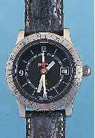 BREIL HERRENARMBANDUHR KOMPAß, REF.-NR. 146, METALL MATT VERCHR., EDELST.-BODEN GEDR.,KRONE GESCHR., DOPPELTVERGL. M. KOMPAß IM ZENTRUM, ...