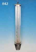 PAAR GROßE WANDLAMPEN, FRANKREICH, 30ER JAHRE, METALLMONTUR VERNICKELT, L. 76 CM, GLAS- STäBE ERNEUERT