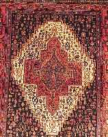 SENNEH,PERSIEN CA 155 X 124 CM. .EHZ 3. CA 40 JAHRE.FLOR WOLLE.
