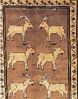 GABBEH,PERSIEN CA 198 X 105 CM. .EHZ 3. WOLLE AUF WOLLE.CA 60 JAHRE.