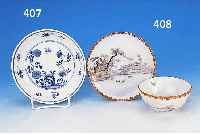 TASSE MIT UNTERTASSE, GORODAYU GO SHONSUI TSUKURU, UM 1900, EIERSCHALENPORZELLAN, SEHR FEINE BEMALUNG, UMLAUFENDER LANDSCHAFTS- DEKOR, H. ...