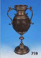 POKAL, DEUTSCH, UM 1780-1700, ZINN, KOKOSNUSS GESCHNITZT, H. 32.5 CM, UMLAUFEND GESCHNITZT, EINE SEITE JäGER MIT JAGDHUNDEN ...