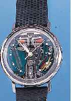 BULOVA HERRENARMBANDUHR ACCUTRON, REF.-NR. E31840, SCHWEIZ UM 1967, EDELST., BODEN GE- SCHR., ELEKTR.-MECHAN. WERK, STIMMGABELSCHW.- PRINZIP ...