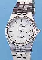 OMEGA HERRENARMBANDUHR SEAMASTER, REF.-NR. 166-0265, SCHWEIZ UM 1977, EDELST., EDELST.- BAND, BODEN GEDR., BLATT ERS., MINERALFLACH- GL., WERK ...