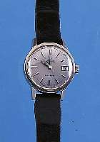 OMEGA DAMENARMBANDUHR AUTOMATIK, REF.-NR. 566-045, UM 1970, EDELST., LEDERB. M. ORIG.- STIFTSCHL., WERK VERG., KAL. 684, INCABL. STOßGES., ...