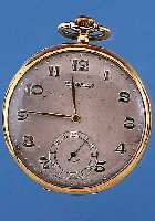 EBERHARD & CO. HERRENTASCHENUHR LEPINE, REF.-NR. 171920, SCHWEIZ UM 1925, GG 750/000, GEH. 2-TEIL., WERKINNENGEH. ENTNEHMB., METALL-ZIFFERBL. ...