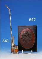 OPIUMPFEIFE, CHINA, 20. JH., BAMBUS MIT VERNICKELTEN MONTUREN, H. CA. 42 CM