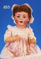 CHARAKTERBABY, KäMMER & REINHARDT, NR. 1294, UM 1915, BLAUE FLIRTING EYES, OFFENER MUND MIT ZWEI ZäHNEN OBEN, MISCHMASSEBABYKöRPER, BRAUNE ...