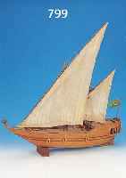 MODELLSCHIFF, ARAB. DAU, 20. JH., HOLZ UND LEINEN, 75 X 72 X 17 CM, ALTERSSCH.