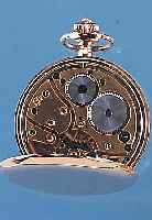 REVUE/THOMMEN HERRENTASCHENUHR SAVONETTE, ROSE-G. 585/000, AUßEN GLATT, EMAILBL., METALLCUVETTE, 16 ST., MATT VERG. ANKERW., 4 VERSCHR. ...