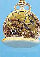 FHF HERRENTASCHENUHR LEPINE, REF.-NR. 250335SCHWEIZ UM 1908, RG 585/000, AUßEN GLATT, EMAILBL., METALLCUVETTE, VERG. BRüCKENANKERW.,16 ST., ...