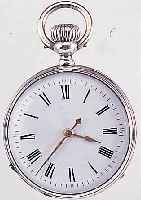 HERRENTASCHENUHR LEPINE, SCHWEIZ UM 1870, SILBER, FRüHER KRONENAUFZ., EMAILBL. (FEIN HAARR. M. LUPE ERKENNB.), ORIG.-ZEIGER, ZYLIN-DERW. M. ...