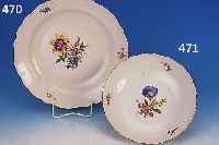 RUNDE SCHALE, MEISSEN, 50ER/60ER JAHRE, 2. WAHL, PORZELLAN, BLUME III, GOLDRAND, D. CA24,5 CM