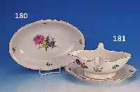 OVALE SCHALE, MEISSEN, 50ER/60ER JAHRE, 2. WAHL, PORZELLAN, BLUME III, GOLDRAND, CA. 5 X 27 X 19 CM