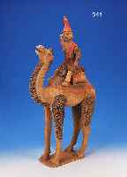 KAMEL MIT REITER, CHINA, CA. 1380 JAHRE ALT, TANG-DYNASTIE, TEILS FEIN GEMODELT UND GERITZT, RESTE ALTER FARBFASSUNG, H. CA. 78.5 CM, MIT ...