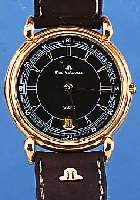 MAURICE LACROIX HERRENARMBANDUHR, REF.-NR. 92124, SCHWEIZ UM 1993, METALL HARTVERG., EDELST.-BODEN GEDR., MINERALFLACHGL., SCHW. ...