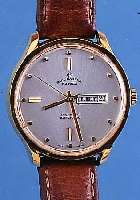 PAUL GARNIER ARMBANDUHR HYDEPARC-WATCH, REF.-NR. 453, SCHWEIZ UM 1960, METALL HART VERG., GR. AUSF., D. CA. 38 MM, TAG U. DATUM, ...