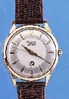RADO HERRENARMBANDUHR AUTOMATIK, REF.-NR. 351072, SCHWEIZ UM 1964, GG 585/000, BODEN GEDR., VERS. BLATT, ROTIERENDER ANKER BEI 6, BLATT L. ...