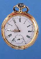 HERRENTASCHENUHR LEPINE, REF.-NR. 701061, SCHWEIZ UM 1890, GG 750/000, BODEN SYM. GUILL., DELLIG/BER., PERF. EMAILBL., ...