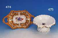 DOPPELHENKELSCHALE, MEISSEN, 2. WAHL, 60ER JAHRE, PORZELLAN, 8 X 35 X 21 CM, Z.T. KOBALBLAUGRUNDIG, REICHE GOLDSTAFFAGE, DIESE Z. T. L. ...