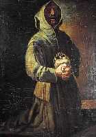 UNBEKANNTER MALER, 2. HäLFTE 19. JH., BETENDER MöNCH MIT TOTENSCHäDEL, ÖL/LWD/PRESS-SPAN, UNSIGNIERT, CA. 75 X 60 CM