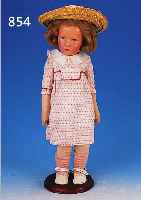 PUPPE, KäTHE KRUSE, DEUTSCHES KIND, UM 1935, STOFF, H. 50 CM, STOFFKOPF MIT EINER NAHT, AM FUß BEZ., KL.AUSBESSERUNG, KAUM SICHTBAR
