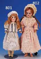 PORZELLANKOPFPUPPE, BAEHR & PROESCHILD 325, UM 1894, MASSEKöRPER, H. 37 CM, KURBELKOPF, FRüHER GLIEDERKöRPER, MIT FESTEN HANDGELENKEN NEUE ...