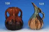 KANNE, METHENIER PARIS, 30ER JAHRE, STEINGUT, GRüN-BRAUNE LAUFGLASUR, H. CA. 22 CM