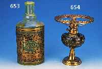 FACTISEN-FLAKON, DEUTSCH, 4711, 30ER JAHRE, URANGLAS, LITHOGRAPHIERTES ETIKETT GEBRäUNT UND LEICHT BESCH., RüCKSEITIG MIT ÖFFNUNG FüR ...