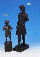 BRONZEFIGUR, SIGN. SCHMIDT-FELLING, UM 1910-20, FISCHERJUNGE MIT FISCH, GRANIT- SOCKEL, H. CA. 26 CM