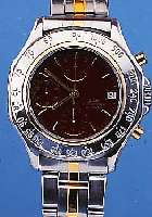 SCW ARMBANDCHRONOGRAPH, REF.-NR. 1314A, SCHWEIZ UM 1994, EDELST., TEILW. POL., EDEL- ST.-BAND M. SICHERHEITSFALTSCHL., TEILW. VERG., ...