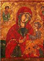 IKONE, RUSSLAND, 19. JH., MUTTER GOTTES MIT KIND, 30,5 X 29,5 CM, FARBFEHLSTELLEN