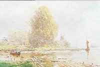 (ZUSCHR.) KOESTER, ALEXANDER, *1864 BERGNEU- STADT - 1932 MüNCHEN, HIER: FISCHER AUF EINEM SEE, AQUARELL, SIGN., 39 X 57 CM, IM PP UNTER GLAS ...