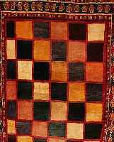 GABBEH ,PERSIEN CA.190 X 121 CM. EHZ.3 FLOR WOLLE CA.35 JAHRE.