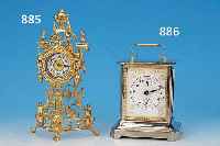 WECKER, JUNGHANS, UM 1910-20, METALLGEHäUSE, DREISEITIG VERGLAST, PAPIERZIF-FERBLATT (KOPIE), STIFTENANKERGANG, AUSLöSUNG DES ...