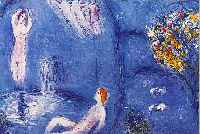 CHAGALL, MARC, DREI FARBOFFSETS AUS DAPHNIS UND CHLOE, ED. G. BRAZILLER NEW YORK 1977, DOPPELBLäTTER MIT BUGFALTEN, JE CA. 32 X 48 CM