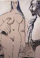 PICASSO, PABLO, OFFSET NACH EINER LITHO- GRAPHIE, EROTISCHE SZENE, MOURLOT PARIS, SPADEM 1972, CA. 50 X 35 CM, PP