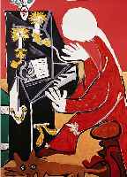 DESCHAMPS, HENRI, LITHOGRAPHIE NACH PICASSO,SPADEM PARIS 1992, DRUCK BEI MOURLOT, CA. 60 X 44 CM