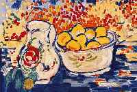 DE VLAMINCK, MAURICE, STILLEBEN MIT ZITRONENFARBLITHOGRAPHIE, ED. ANDRE SAURET, DRUCK MOURLOT PARIS 1958, CA. 17 X 20 CM, PP