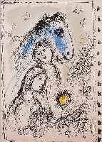 CHAGALL, MARC, BLAUES PFERD MIT PAAR, FARB- LITHOGRAPHIE, ED. MAEGHT PARIS 1982, DRUCK VONMOURLOT (WVZ NR. 193), CA. 37 X 27 CM, PP