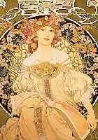 MUCHA, ALPHONE, FARBLITHOGRAPHIE, ED. GALERIE DU CENTRE, MOURLOT PARIS 1986, VON JIRI MUCHA HANDSIGN., BEZ.: H.C., CA. 58,5 X 31,5 ...