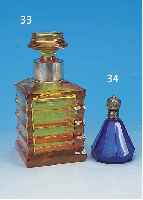 KARAFFE, WMF, 30ER JAHRE, GELBES GLAS MIT SILBERMONTUR, H.18 CM