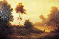 UNBEKANNTER MALER, MüNCHNER SCHULE, UM 1870-80 AUF DEM HEIMWEG VOM FELD, ÖL/LWD, LASIE- RENDE MALEREI, KRAKELIERT, CA. 70 X 100 CM, R.