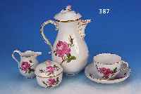 KAFFEESERVICE, MEISSEN, 60ER JAHRE, 2. WAHL,PORZELLAN, ROTE ROSE, TASSENH. 6.5 CM, BEST. AUS KANNE, ZUCKERDOSE, UND SAHNEGIEßER, 6 TASSEN MIT ...