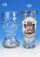 RESERVISTENGLAS, 8.COMP.4.GARDE RGT. BERLIN, 1902/04, GLAS, MIT EMAILMALEREI, H. 17 CM, GOLDRAND L. BERIEBEN