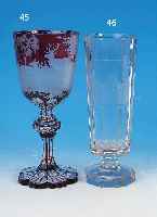 GROßES POKALGLAS, BöHMEN, UM 1880/90, FARBLOSES GLAS, H. 23.5 CM, OEYNHAUSEN, GESCHNITTENER DEKOR, FACETTIERT MIN., ...