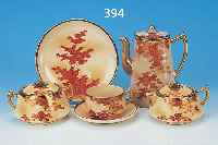 TEESERVICE, JAPAN, SATSUMA, UM 1910/20, STEINGUT, KANNENHöHE: CA. 18 CM, BEST. AUS: EINER KANNE, VIER TASSEN MIT UNTERTASSEN, ZUCKERDOSE ...
